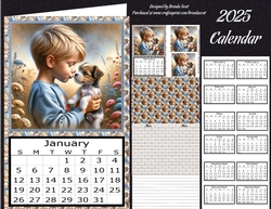 2025 Calendar-Sweet Boy with Puppy