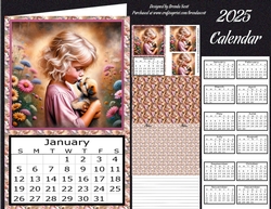 2025 Calendar-Sweet Girl with Puppy