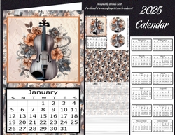 Floral Violin - 2025 Calendar
