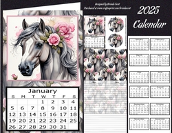 Stunning Floral Horse -  2025 Calendar
