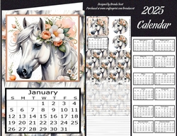 Stunning Floral Horse 2 - 2025 Calendar