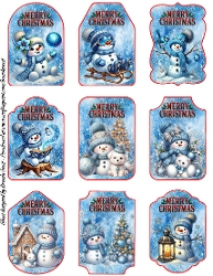 Blue Snowman Gift Tags