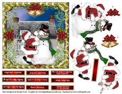 Santa Fixing Snowmans Hat 2