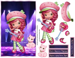 Strawberry Shortcake Playing Guitar on stage with Custard Watching