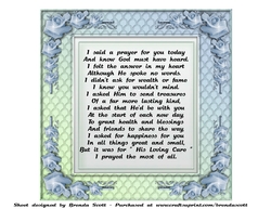 I Said a Prayer for You Insert with Verse