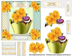 Cute Cupcake and Daffodils