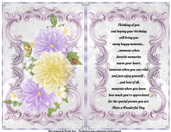 Lilac and Yellow Dahlias Insert