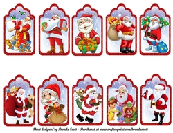 Santa Christmas tags