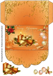 Golden Christmas Money Wallet or Gift Card Holder