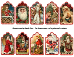 Vintage Santa Christmas Tags 4