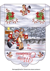 Santa and Rudolphy Enjoying a Cup of Hot Chocolate Holder