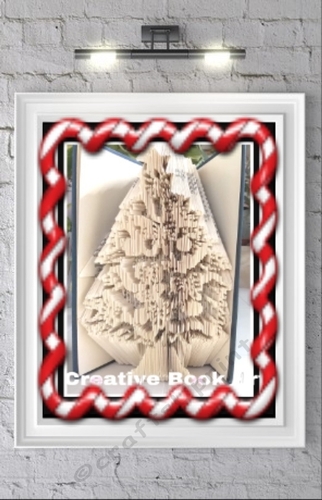 BOWS AND HOLLY XMAS TREE BOOK FOLDING PATTERN