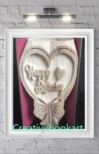 HAPPY BIRTHDAY BOW HEART book folding patterns