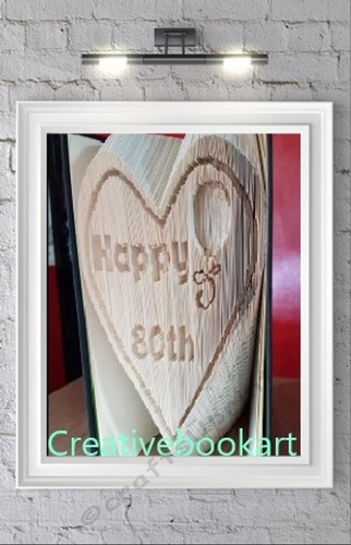 Happy80*th Birthday heart  book folding patterns