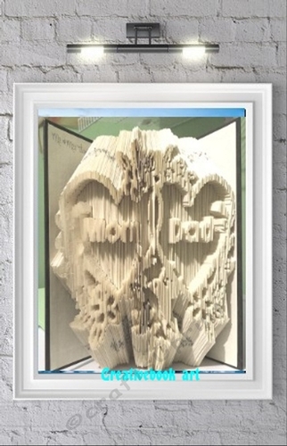 MOM AND DAD HEARTS BOOK FOLDING PATTERN