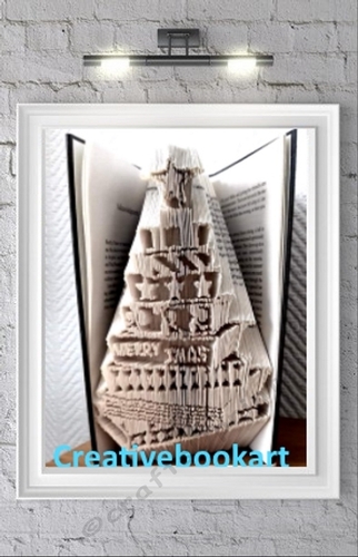 PILE OF BOOKS TREE BOOK FOLDING PATTERN