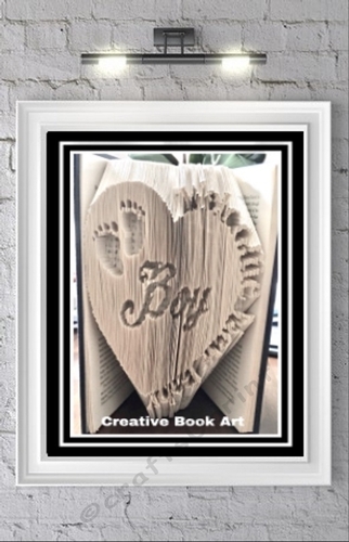 WELCOME NEW BABY HEART BOY  BOOK FOLDING PATTERN