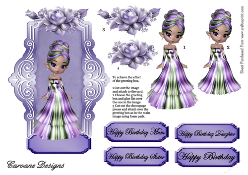 Through the Looking Glass 3 - 7 x 5 inch topper with decoupage