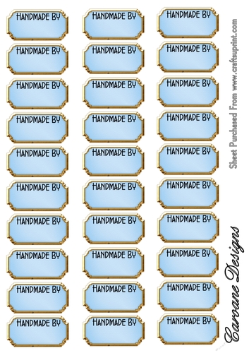 A4 sheet of Handmade by labels - 2