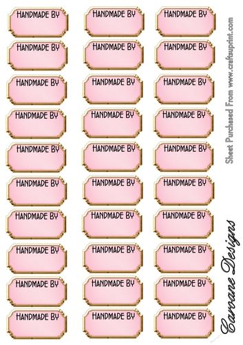 A4 sheet of Handmade by labels - 3