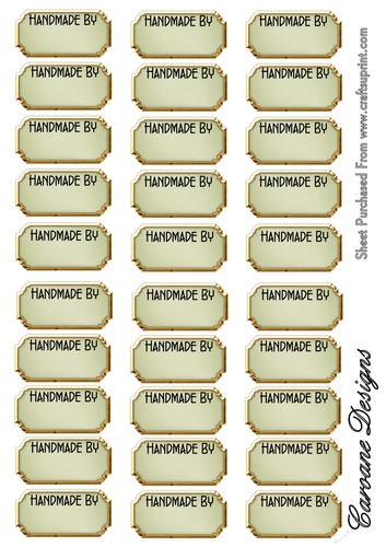 A4 sheet of Handmade by labels - 4