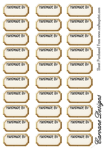 A4 sheet of Handmade by labels - 5
