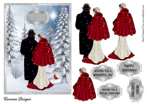 The Magic of Christmas 1 - A5 card front with decoupage