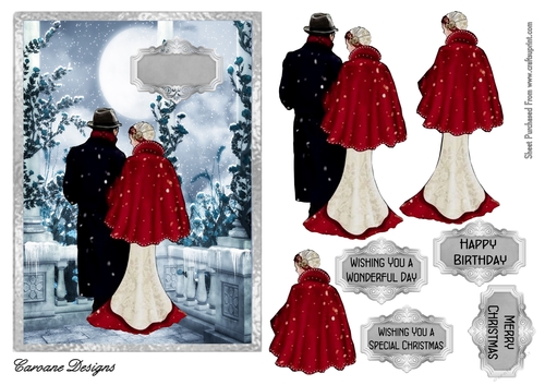 The Magic of Christmas 2 - A5 card front with decoupage