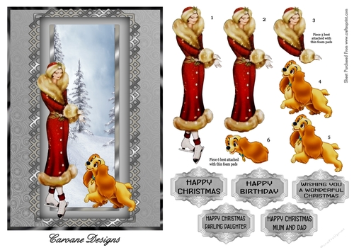 Doorway to Christmas - A5 card front with decoupage