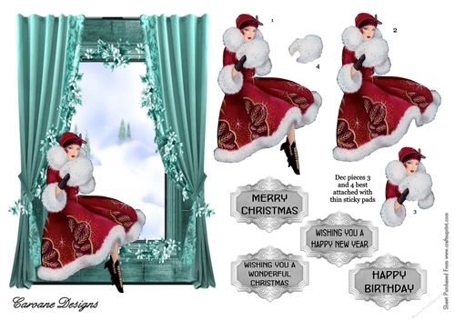 Pretty as a Picture - A5 card front with decoupage