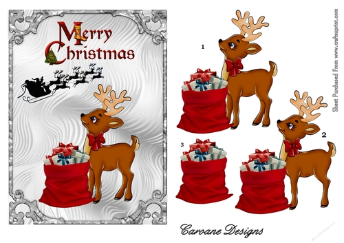 Thank You Santa - A5 card front with decoupage