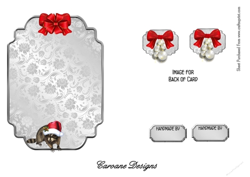 Matching insert for the design sheet - A Christmas Raccoon
