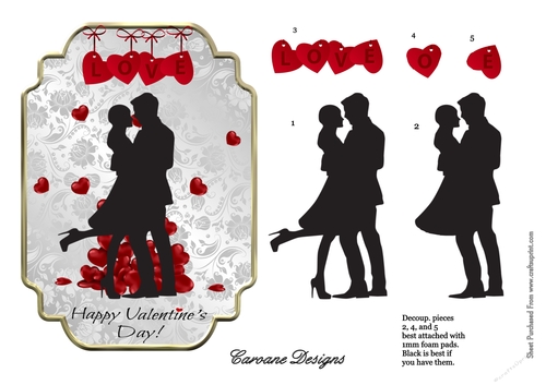 Valentines Day 2 - A5 topper with decoupage