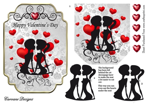 Love Pure and Simple - A5 card front with decoupage