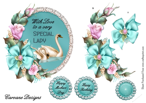 Cameo 1 - 6x6 inch circular topper with Decoupage