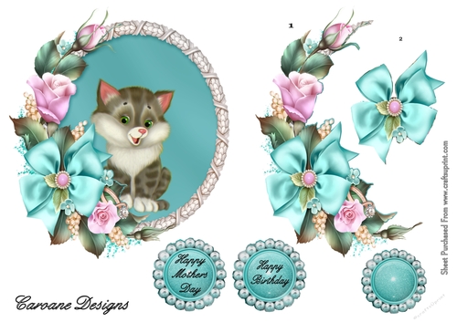 Cameo 3 - 6x6 inch circular topper with Decoupage