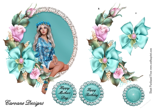 Cameo 4 - 6x6 inch circular topper with Decoupage
