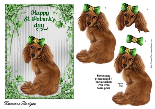 St. Patricks Day 1 - A5 card front with decoupage