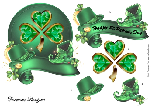 St. Patricks Day 4 - 6x6 inch topper with decoupage