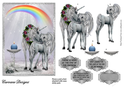 Rainbow of Hope 1 - A5 card front with decoupage