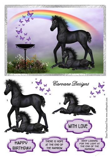 Rainbow of Hope 2 - A5 card front with decoupage