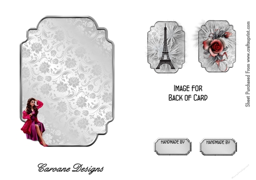 Matching blank insert for the design sheet - Paris, City of Romance