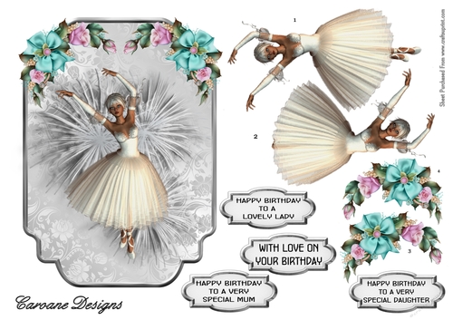 Sleeping Beauty - A5 card front with decoupage