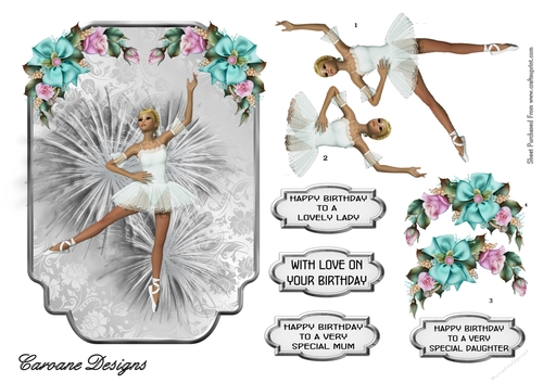 Swan Lake - A5 card front with decoupage