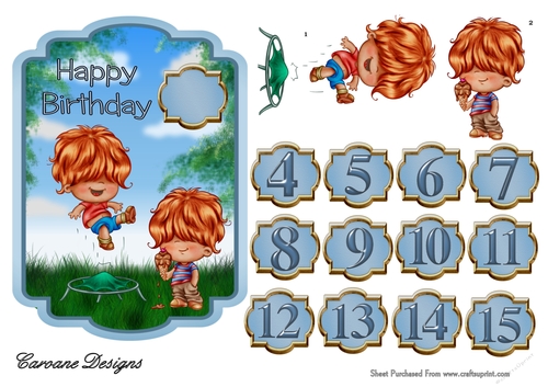 Bounce High - 5x7 inch topper with decoupage