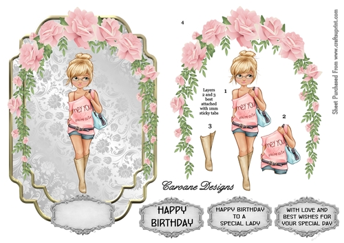 Youre Cute - A5 card front with decoupage