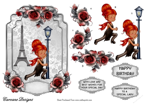 Last Tango in Paris - 7x5 inch topper with decoupage