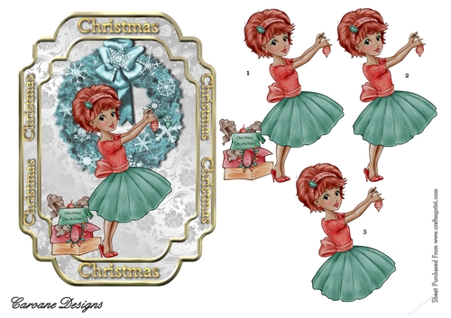 Deck the Wreaths - 7x5 inch topper with decoupage