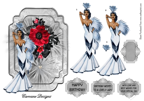 Dior a la Mode - 7x5 inch topper with decoupage