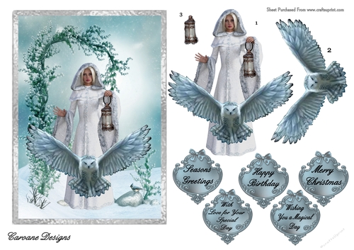 Mystical Christmas 2 - A5 card front with decoupage